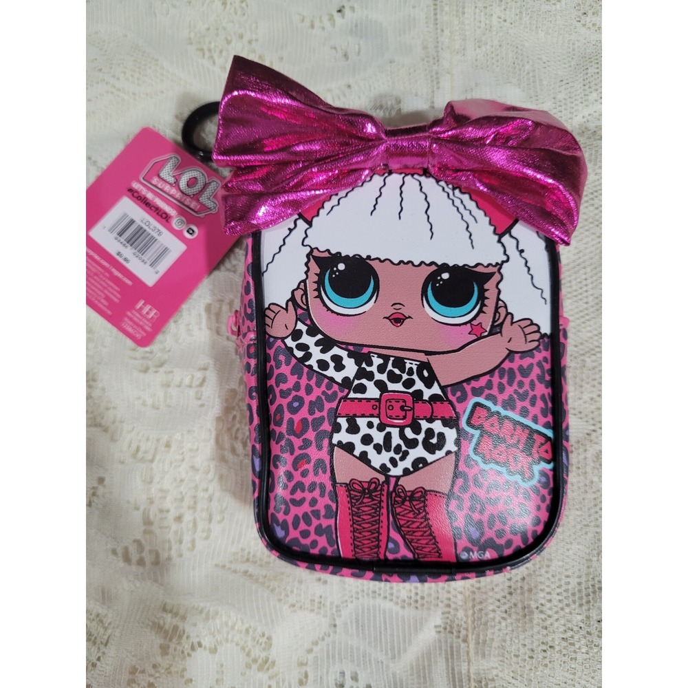 LOL SURPRISE DOLL BORN TO ROCK CLIP ON ZIP CLOSE 6" MINI BACKPACK PURSE BAG